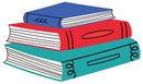 Illustration of a pile of books
