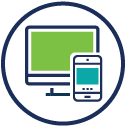 Icon for Go to MoneyEDU of a computer and mobile phone.