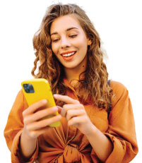 Image of a woman checking her phone
