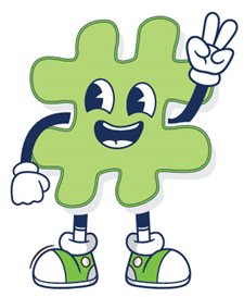 image of an anthropomorphic puzzle piece smiling and giving a peace sign with his hand