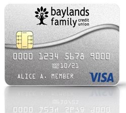 Baylands Family credit union VISA platinum credit card