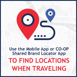 Use the Mobile App or CO-OP Shared Brand Locator App To Find Locations When Traveling